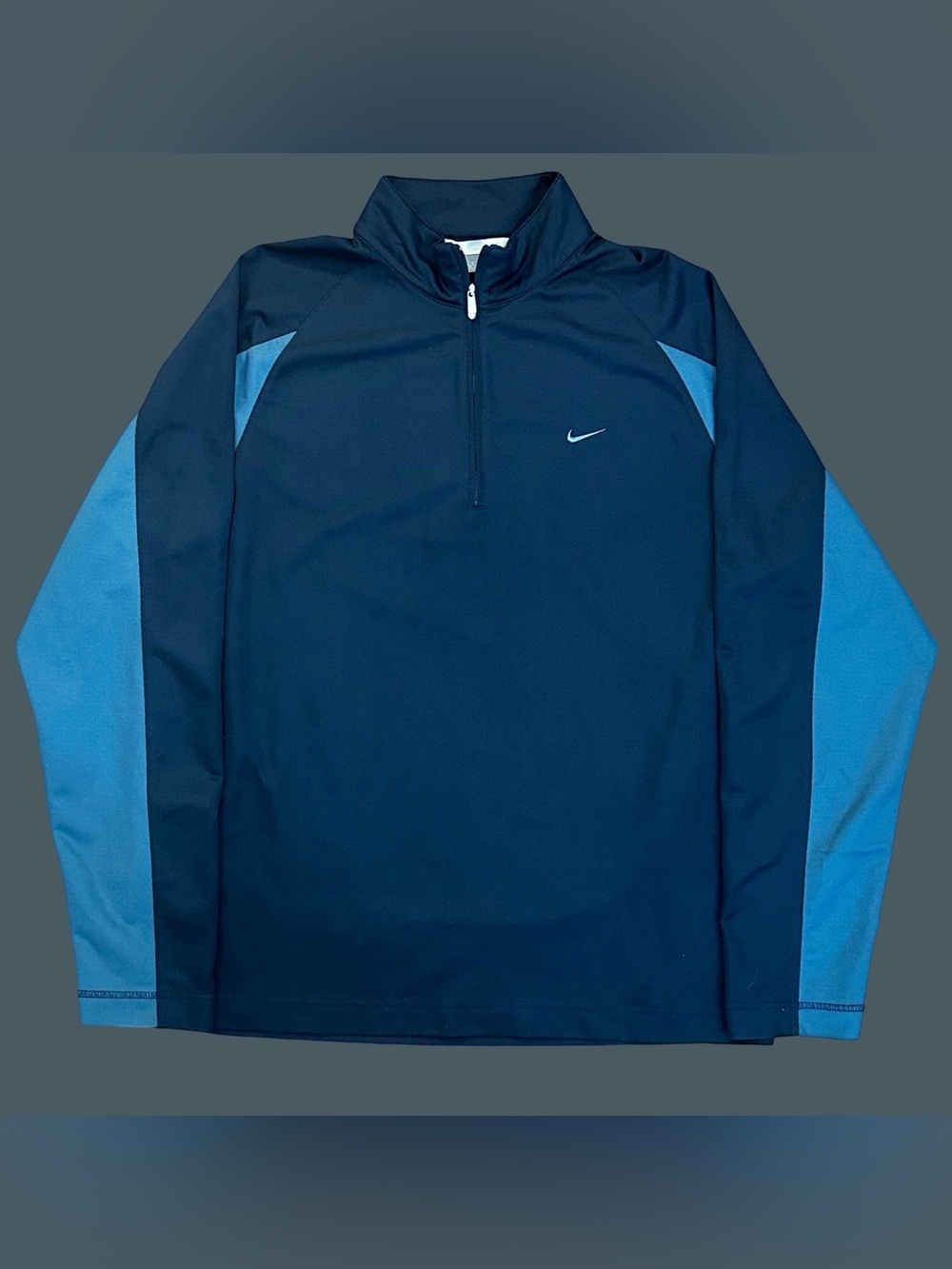 Vintage Nike Y2K Navy Blue 1/4 Zip Pullover Sweatshirt Long Sleeve Mens Large